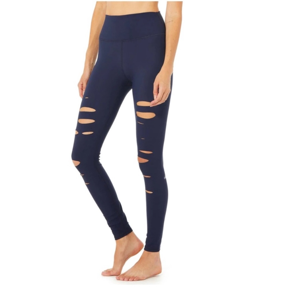 ALO‎ Yoga Warrior Leggings Blue  s Ripped M